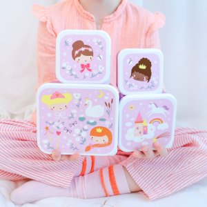 Lot de 4 boîtes à goûter princesses A little lovely company