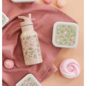 Gourde isotherme enfant 350 ml fleurs roses A little lovely company
