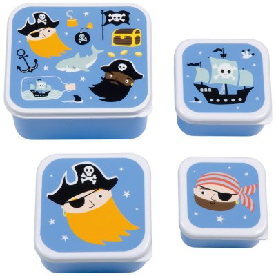 Lot de 4 boîtes à goûter pirates