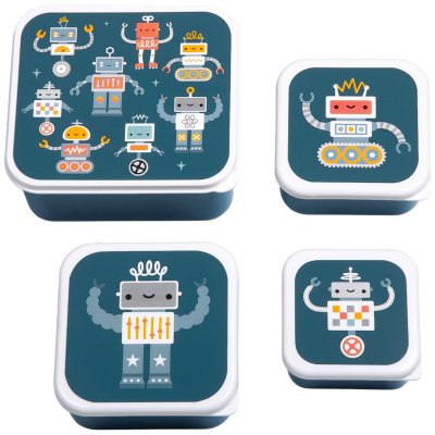 Lot de 4 boîtes à goûter robots
