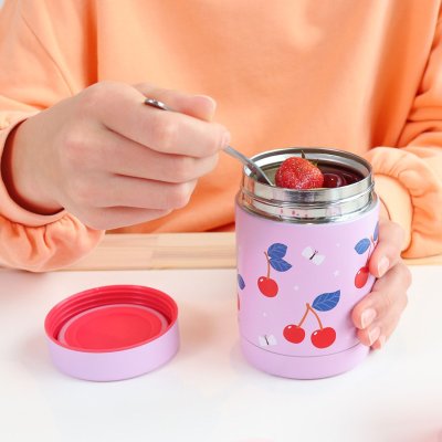 Boîte à repas isotherme inox 300 ml cerises