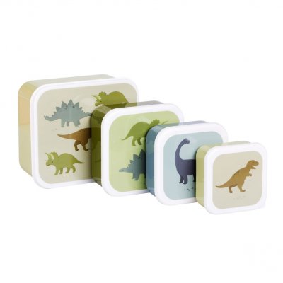 Lot de 4 boîtes à goûter dinosaures