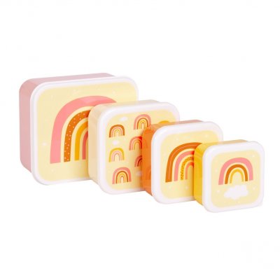 Lot de 4 boîtes à goûter arc en ciel