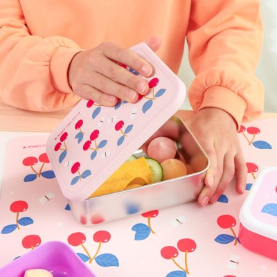 Lunch box enfant en acier inoxydable cerises