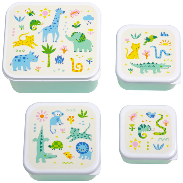 Lot de 4 boîtes à goûter jungle A little lovely company