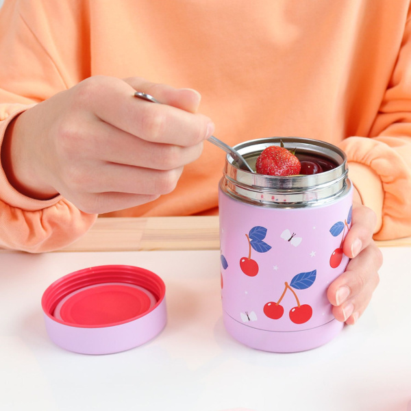 Boîte à repas isotherme inox 300 ml cerises A little lovely company