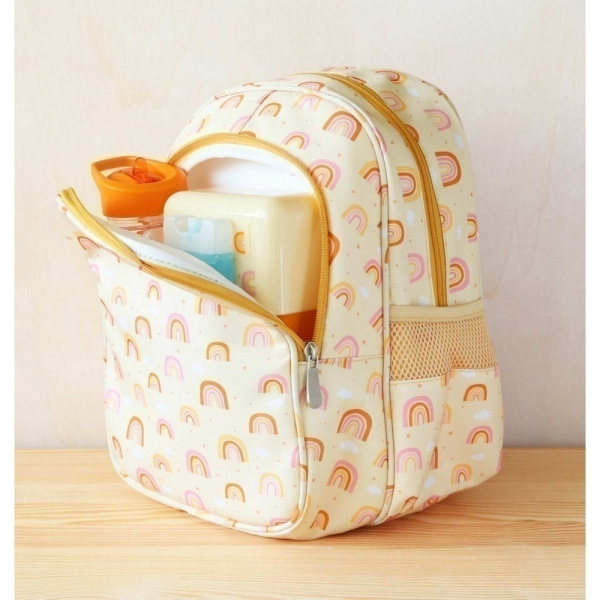 Sac à dos enfant isotherme fleurs sauge A little lovely company