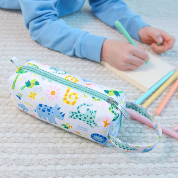 Trousse scolaire enfant avec poignée jungle A little lovely company