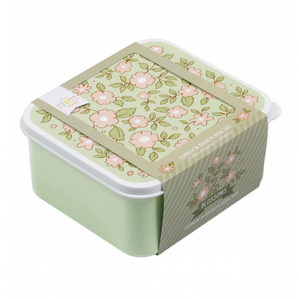 Lot de 4 boîtes à goûter amis de la forêt vert A little lovely company