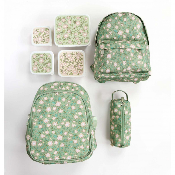 Lot de 4 boîtes à goûter amis de la forêt vert A little lovely company