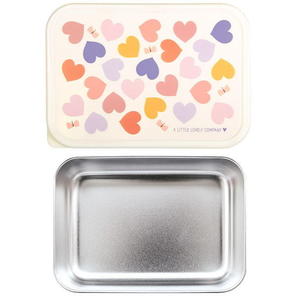 Lunch box enfant en acier inoxydable cœurs A little lovely company