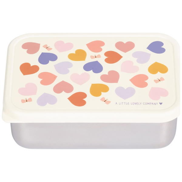 Lunch box enfant en acier inoxydable cœurs A little lovely company