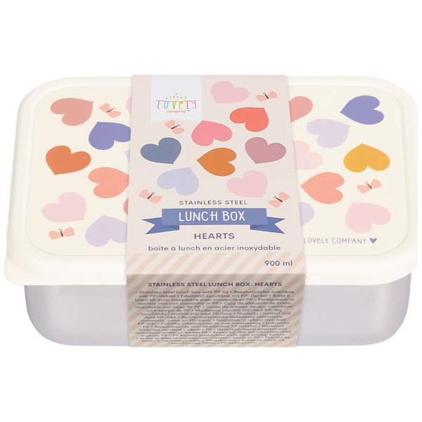 Lunch box enfant en acier inoxydable cœurs A little lovely company