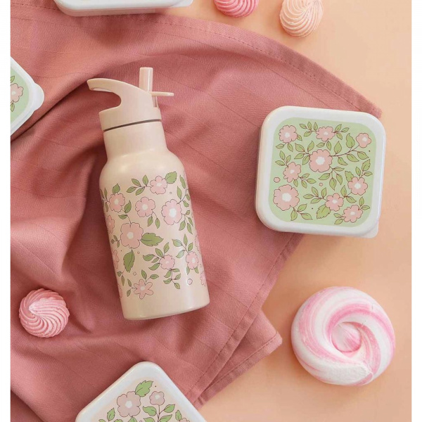 Gourde isotherme enfant 350 ml fleurs roses A little lovely company