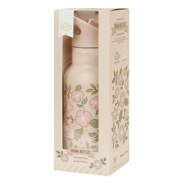 Gourde isotherme enfant 350 ml fleurs roses A little lovely company