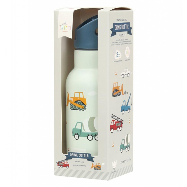 Gourde isotherme enfant inox 350 ml véhicules A little lovely company