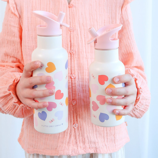 Gourde isotherme enfant 350 ml fleurs vertes A little lovely company