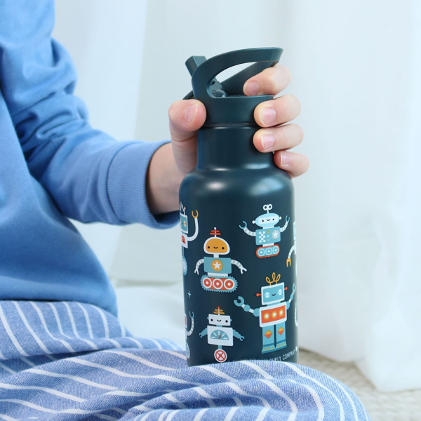 Gourde isotherme enfant 350 ml fleurs vertes A little lovely company
