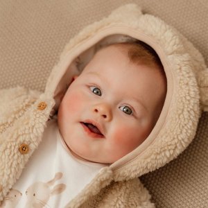 Gilet bébé teddy off white taille 62 Little dutch