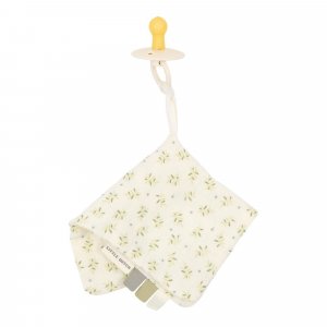 Doudou attache-tétine en gaze de coton - blueberry leaves Little dutch