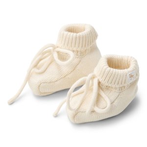 Chaussons en tricot - off white - 0/2 mois Little dutch