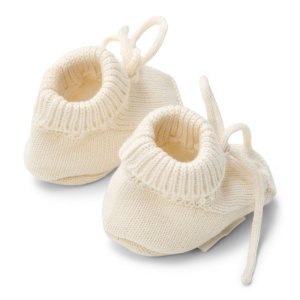 Chaussons en tricot - off white - 0/2 mois Little dutch
