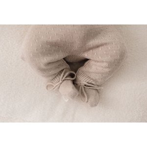 Chaussons en tricot - soft beige - 3/9 mois Little dutch