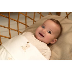 Drap de berceau - baby bunny brodé - 70 x 100 cm Little dutch