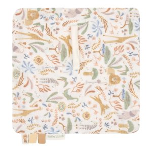 Doudou attache-tétine en gaze de coton - safari wonders Little dutch