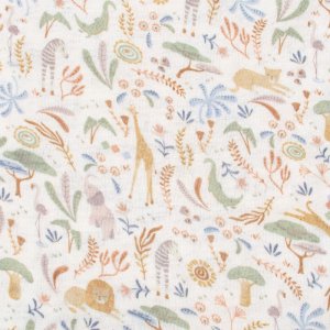 Doudou attache-tétine en gaze de coton - safari wonders Little dutch
