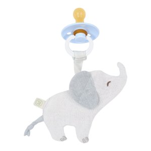 Doudou attache-tétine en gaze de coton elephant - safari friends Little dutch