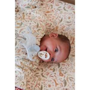 Doudou attache-tétine en gaze de coton elephant - safari friends Little dutch