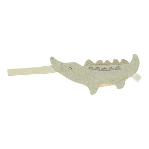 Doudou attache-tétine en gaze de coton crocodile - safari friends Little dutch