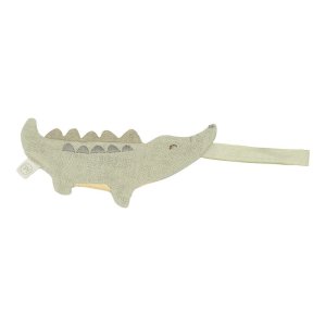 Doudou attache-tétine en gaze de coton crocodile - safari friends Little dutch