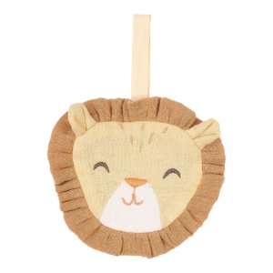 Doudou attache-tétine en gaze de coton lion - safari friends Little dutch