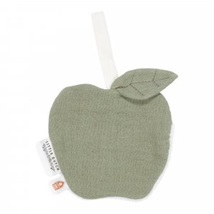 Doudou attache-tétine en gaze de coton pomme - pure olive Little dutch
