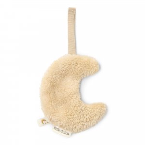 Doudou attache-tétine lune - pure soft beige Little dutch