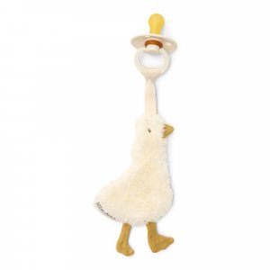Doudou attache-tétine en gaze de coton - oie Little dutch