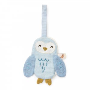 Doudou attache-tétine en gaze de coton chouette - forest friends Little dutch