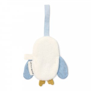 Doudou attache-tétine en gaze de coton chouette - forest friends Little dutch