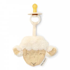 Doudou attache-tétine en gaze de coton - mouton Little dutch