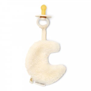 Doudou attache-tétine lune - pure soft white Little dutch
