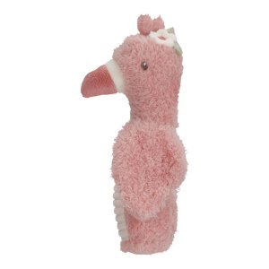 Hochet peluche flamant rose - safari friends Little dutch