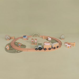 Circuit de train en bois fsc - little farm Little dutch