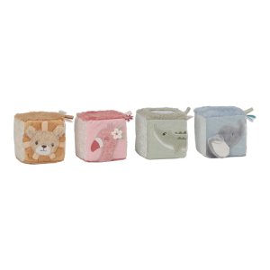 Lot de 4 cubes d'activités en tissu safari friends Little dutch
