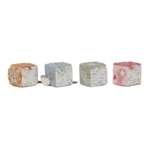 Lot de 4 cubes d'activités en tissu safari friends Little dutch