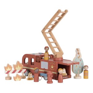 Camion de pompiers et accessoires en bois fsc Little dutch