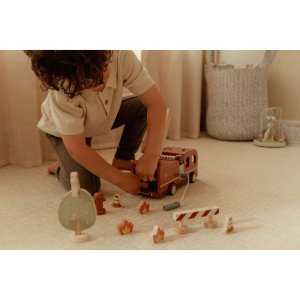 Camion de pompiers et accessoires en bois fsc Little dutch