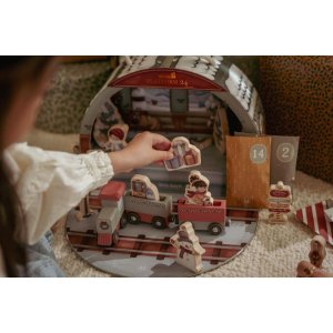Calendrier de l'avent avec circuit de train fsc Little dutch