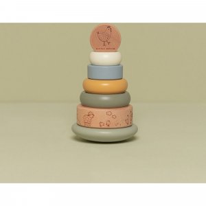 Tour d'anneaux à empiler en bois fsc - little farm Little dutch